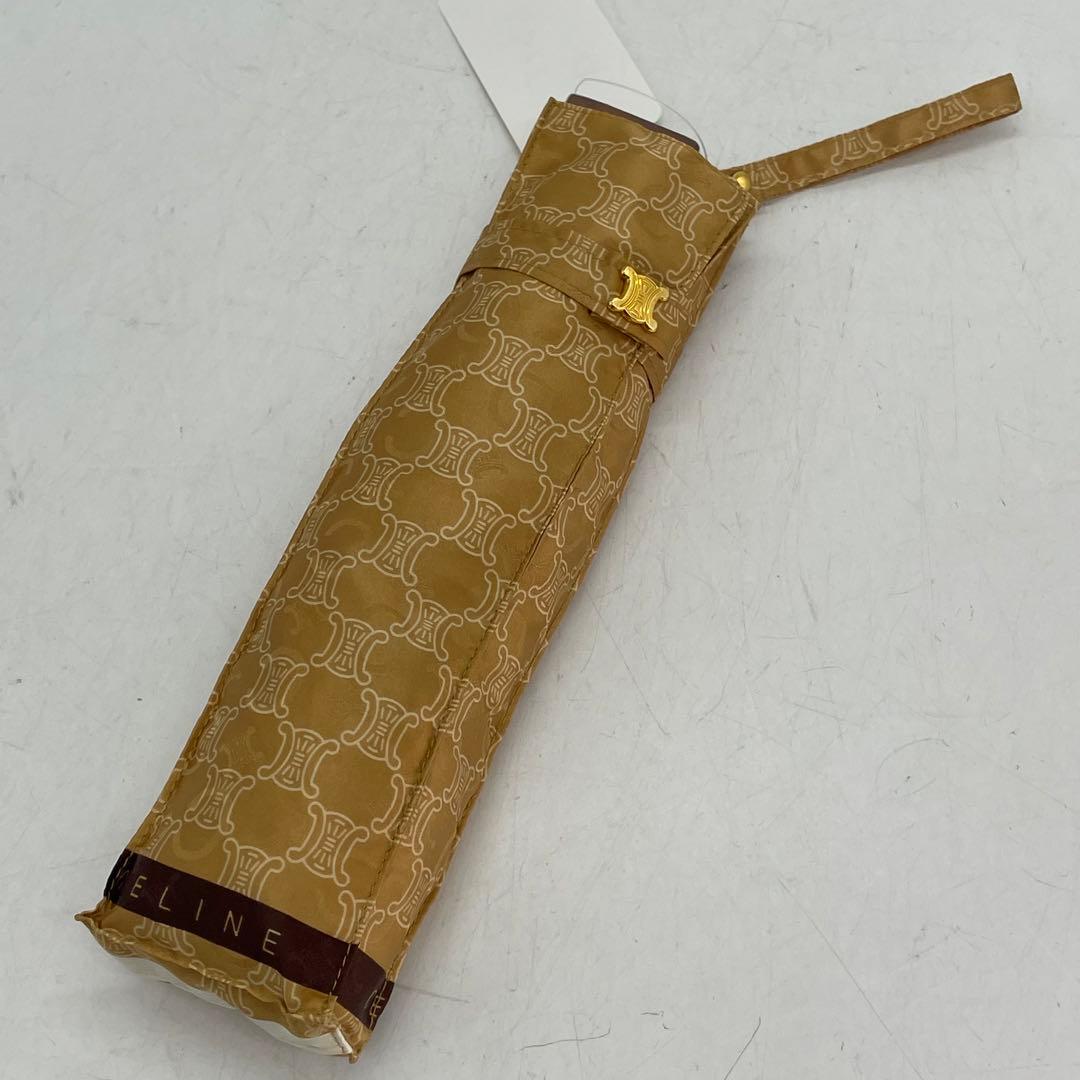 KO2249□CELINE 折りたたみ傘 マカダム柄 トリオンフ ブラウン