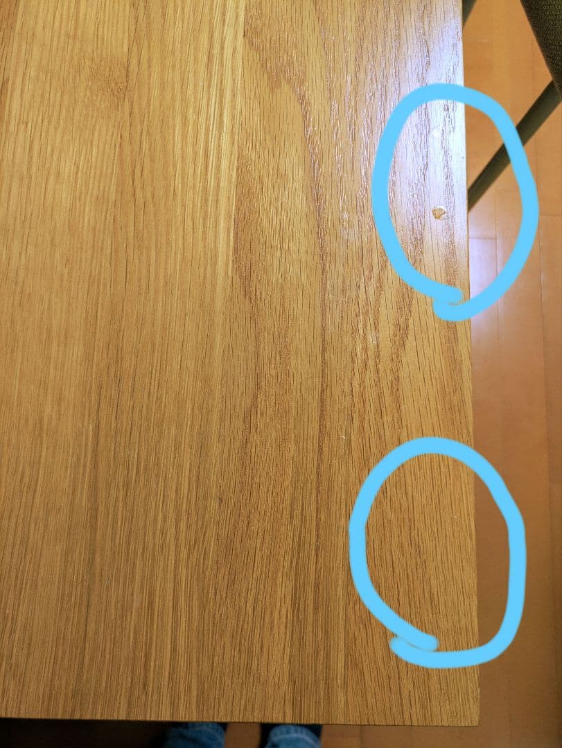 無印　送料込　引取はお値引き　オーク材　机 椅子 2点セット