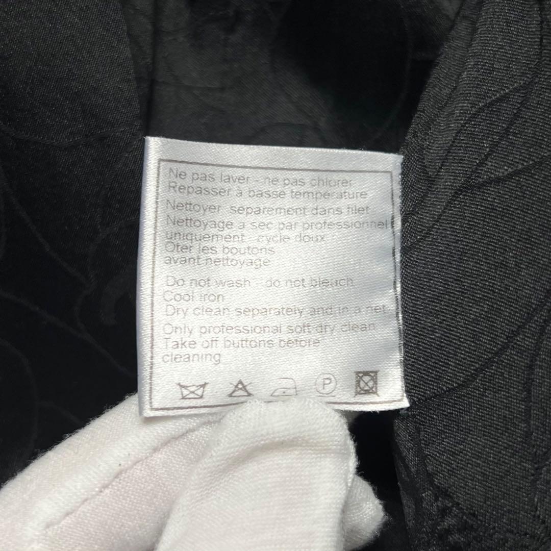 カメリアボタン✨ CHANEL シャネル ツイードフリンジジャケット 05C 黒