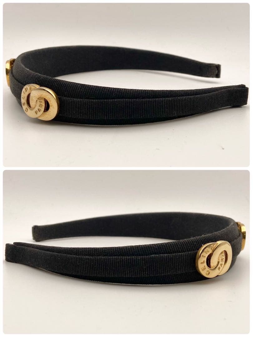 セリーヌ サークルロゴ カチューシャ ロゴ ブラック