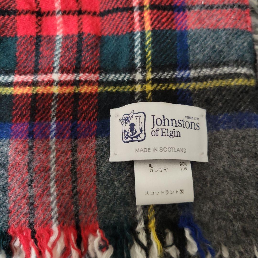 Johnstons of Elgin タータンチェックストール　カシミヤ含