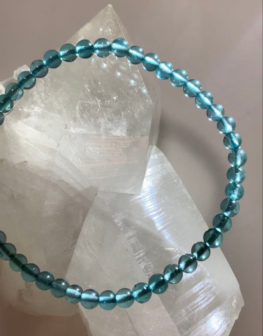 レアカラー❣️《宝石質》　アパタイト　ブレスレット　パライバトルマリンカラー