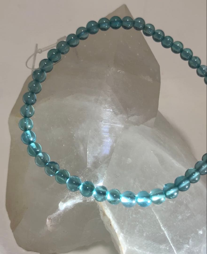 レアカラー❣️《宝石質》　アパタイト　ブレスレット　パライバトルマリンカラー