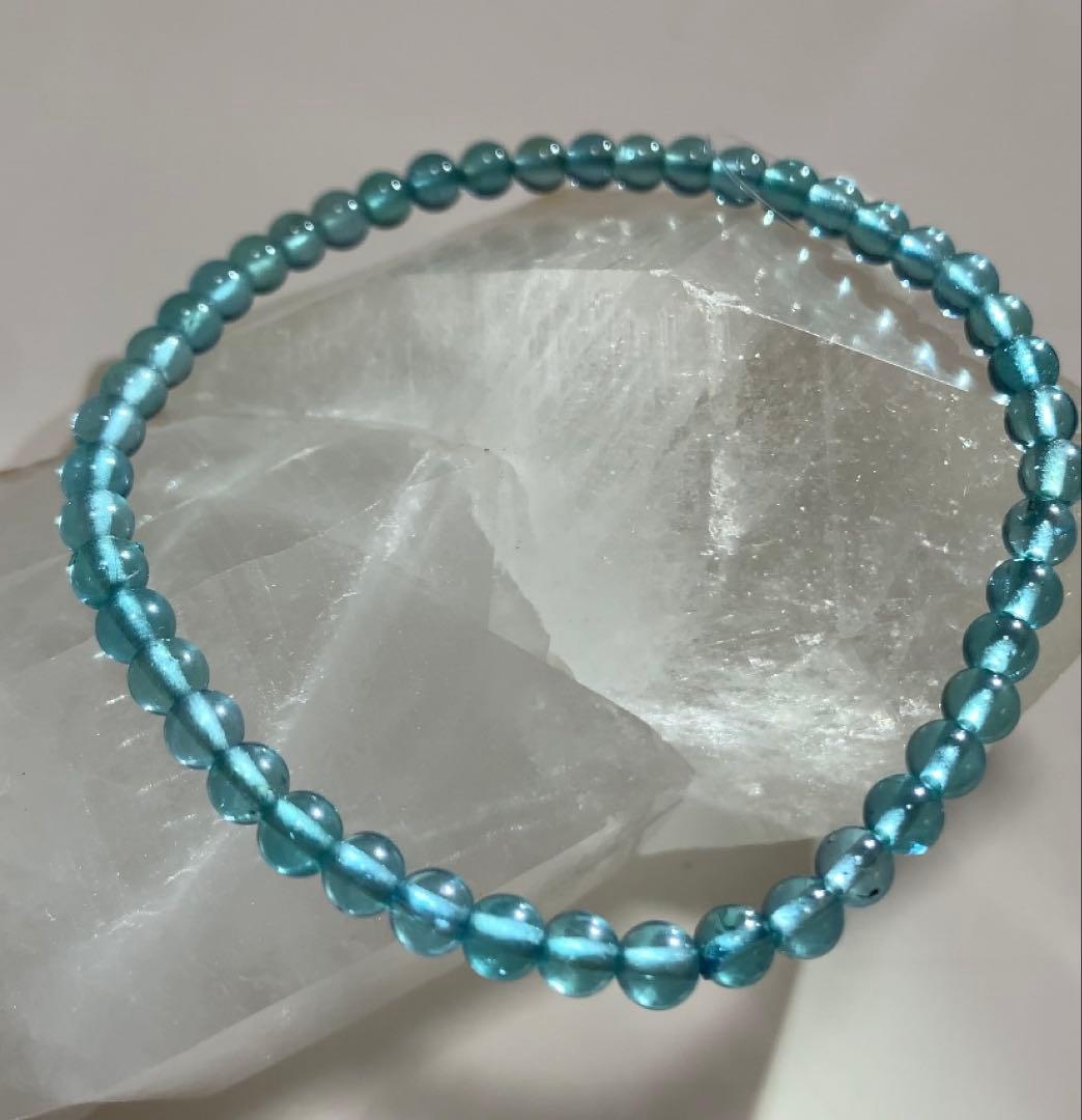 レアカラー❣️《宝石質》　アパタイト　ブレスレット　パライバトルマリンカラー
