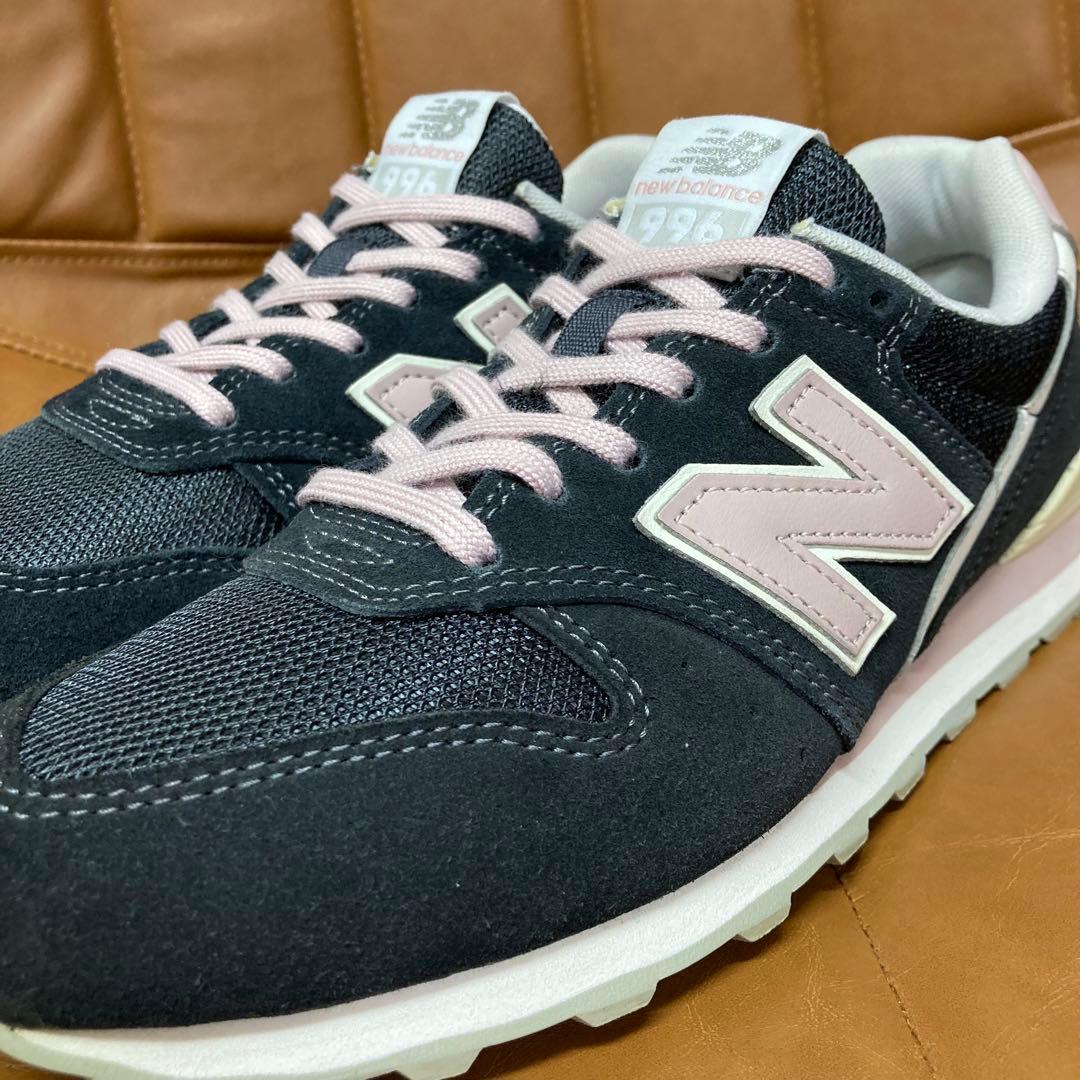【極美品】ニューバランス 996 スニーカー 24.5cm ブラック ピンク
