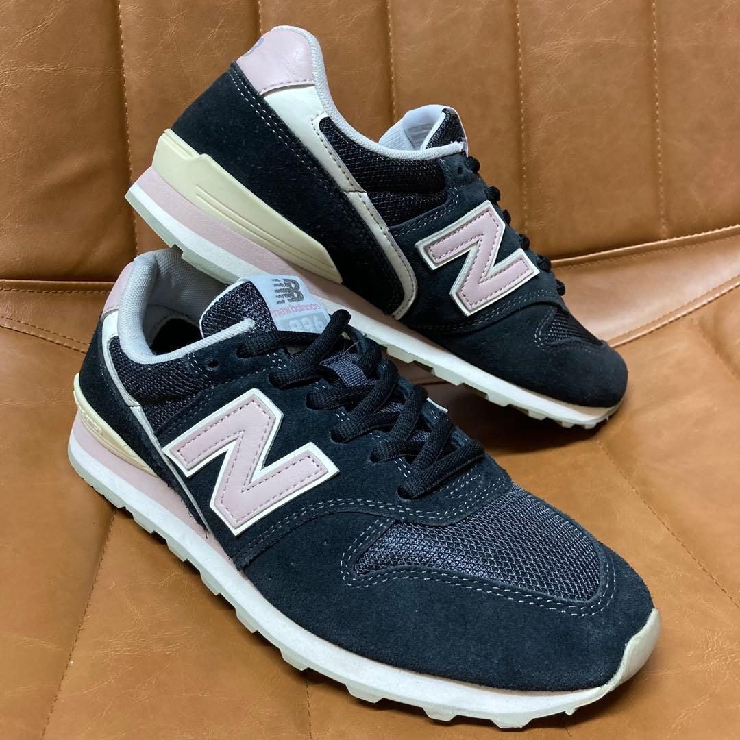 【極美品】ニューバランス 996 スニーカー 24.5cm ブラック ピンク