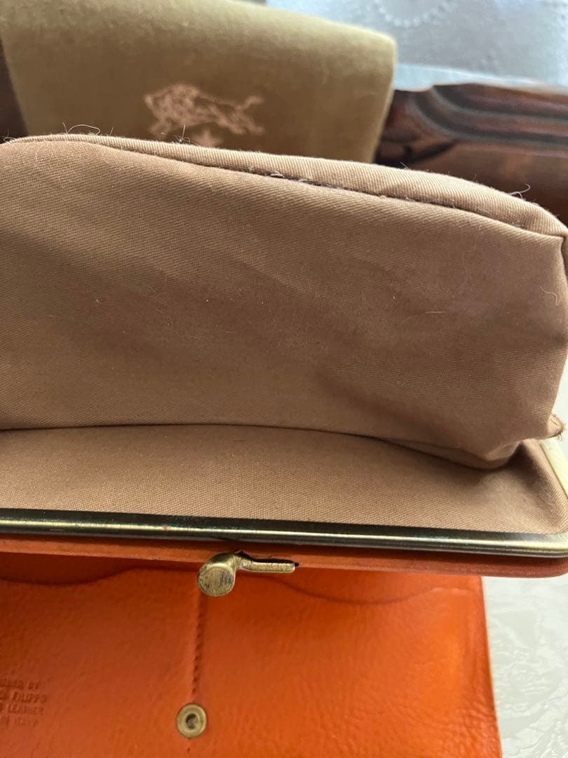 IL BISONTE イルビゾンテ がま口 大容量 長財布 オレンジ 春財布