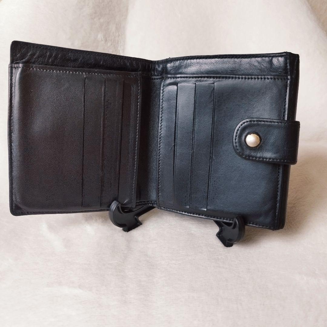 CHANEL シャネル　ラムスキン　 二つ折り財布　レザー　ブラック　ココマーク