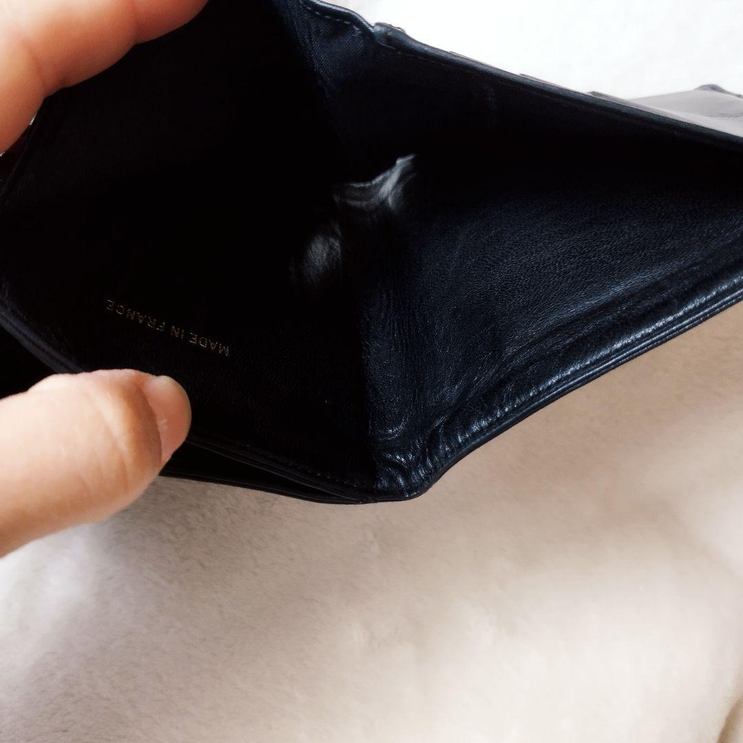 CHANEL シャネル　ラムスキン　 二つ折り財布　レザー　ブラック　ココマーク