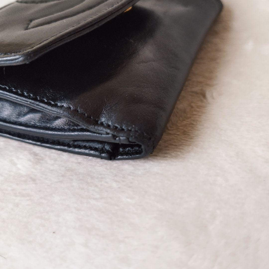 CHANEL シャネル　ラムスキン　 二つ折り財布　レザー　ブラック　ココマーク