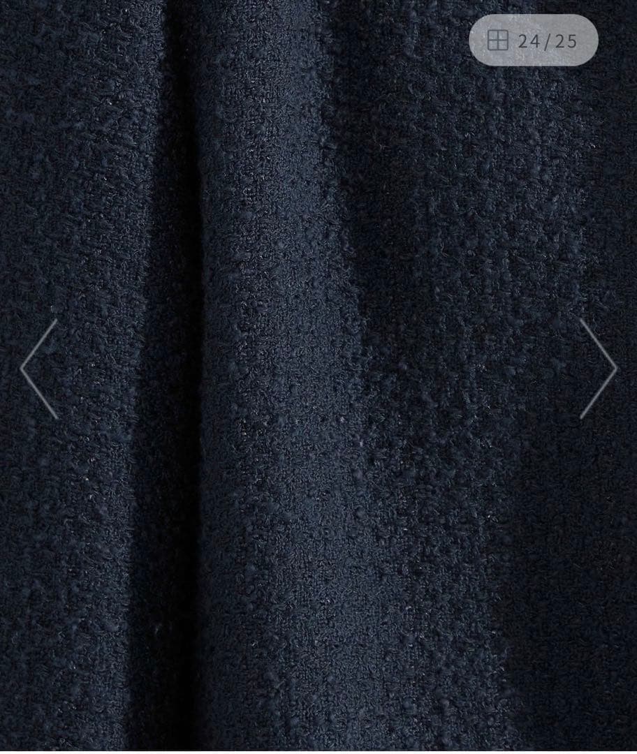 【試着のみ未使用】ツイードライク ノーカラー ジャケット　グリーンレーベル