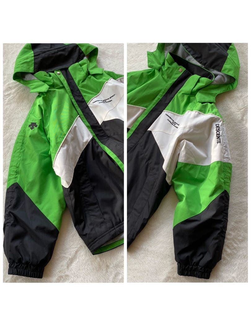 デサント　キッズ　スキーウェア　セットアップ　上下　150 黒　緑