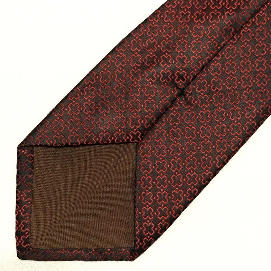 未使用級 ルイヴィトン Louis Vuitton ネクタイ ワインレッド 総柄