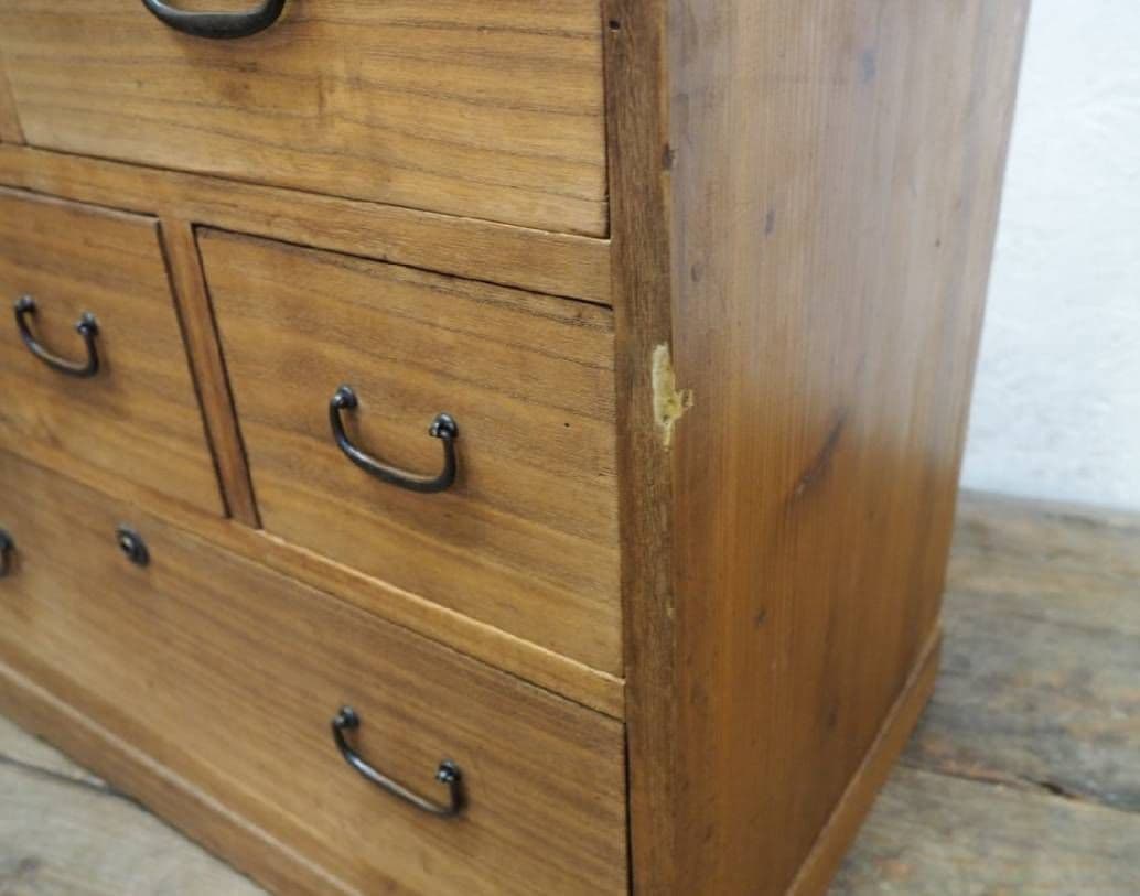 1002 前桐の和箪笥　キリタンス　収納棚　引き出し　チェスト　ケース　レトロ