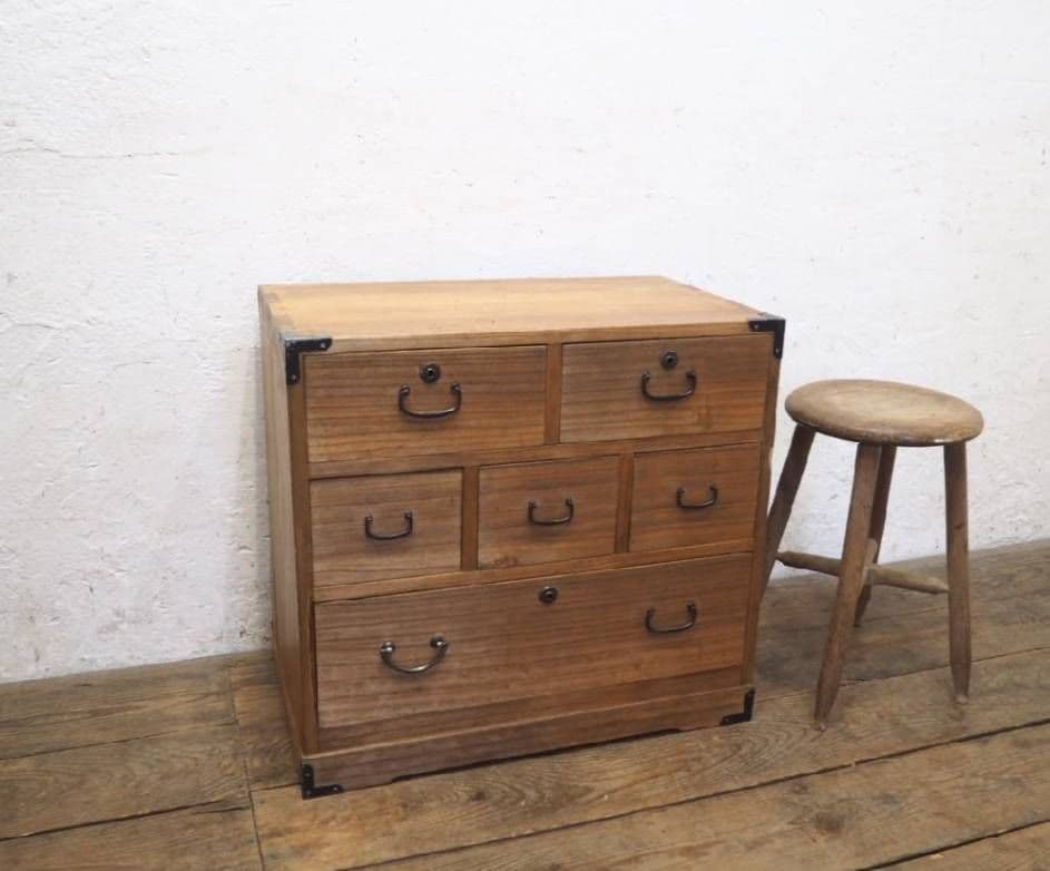 1002 前桐の和箪笥　キリタンス　収納棚　引き出し　チェスト　ケース　レトロ