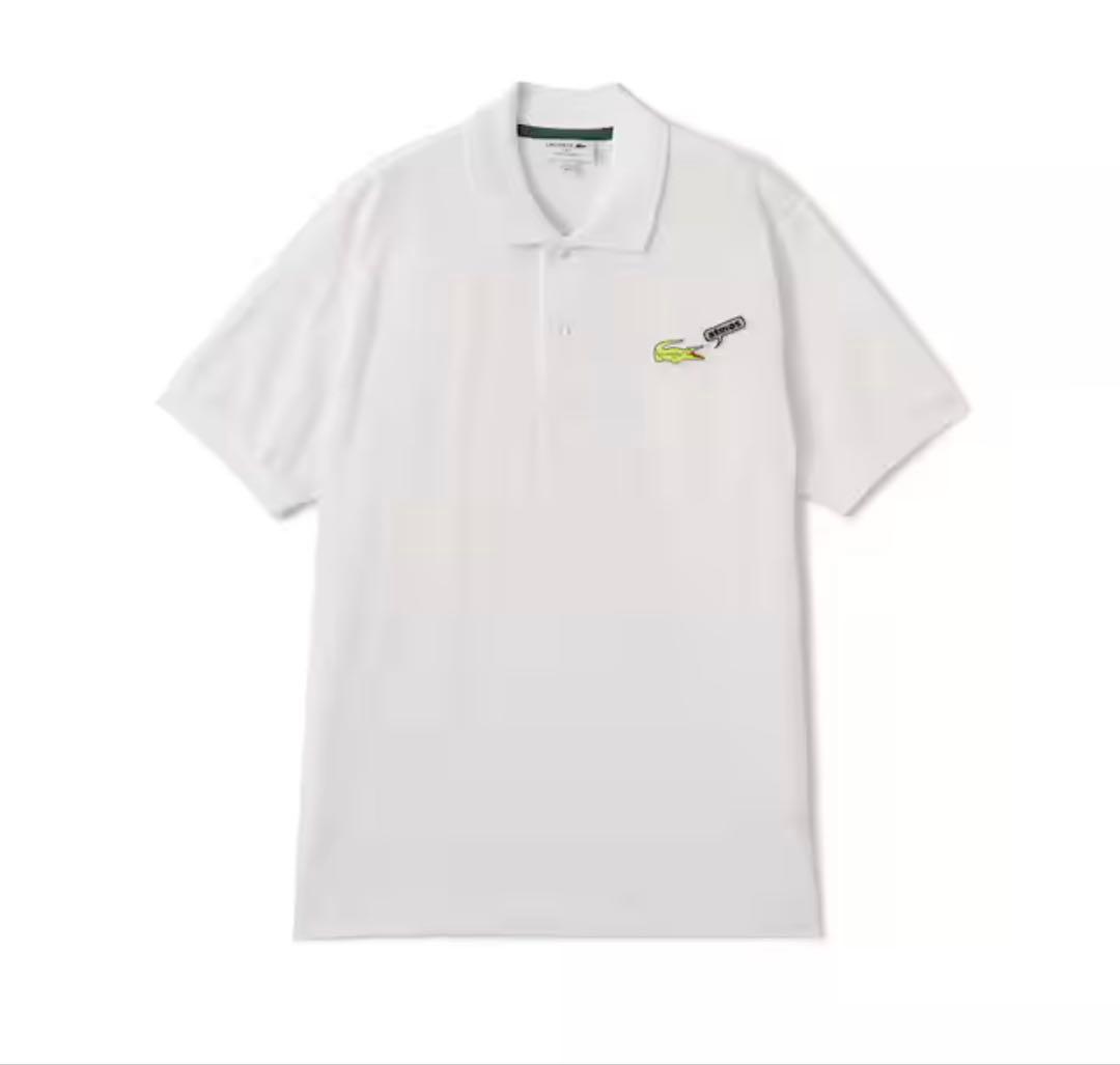 新品 LACOSTE x atmos 日本製 Polo White L