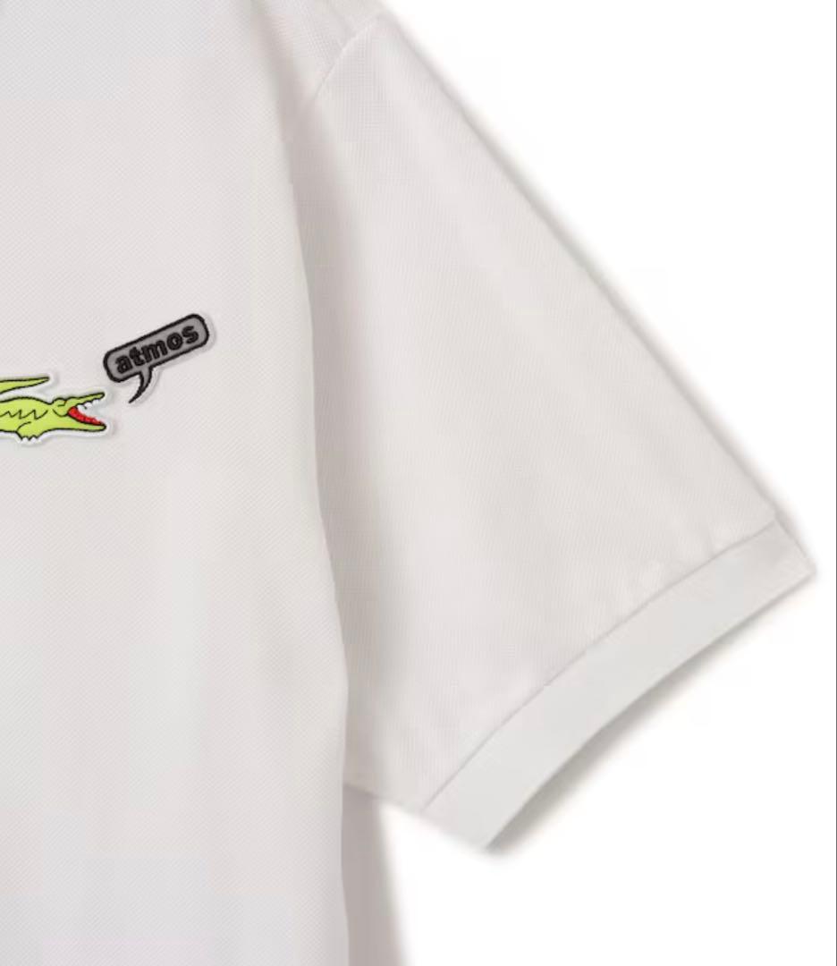新品 LACOSTE x atmos 日本製 Polo White L
