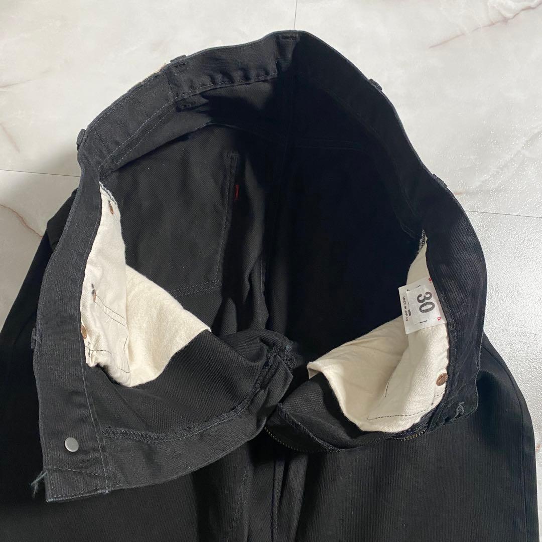 A18521 ウエアハウス 1096 ブラックピケパンツ W30