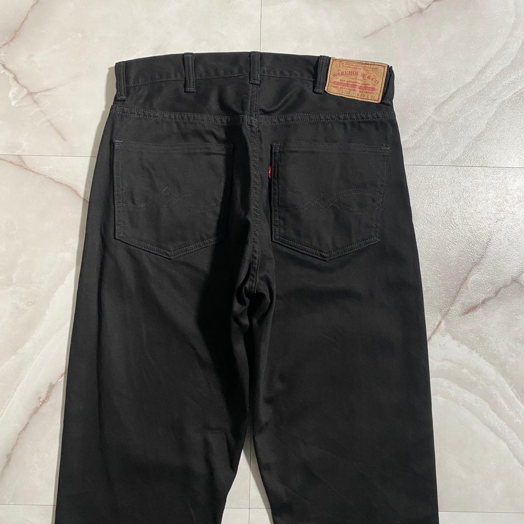 A18521 ウエアハウス 1096 ブラックピケパンツ W30