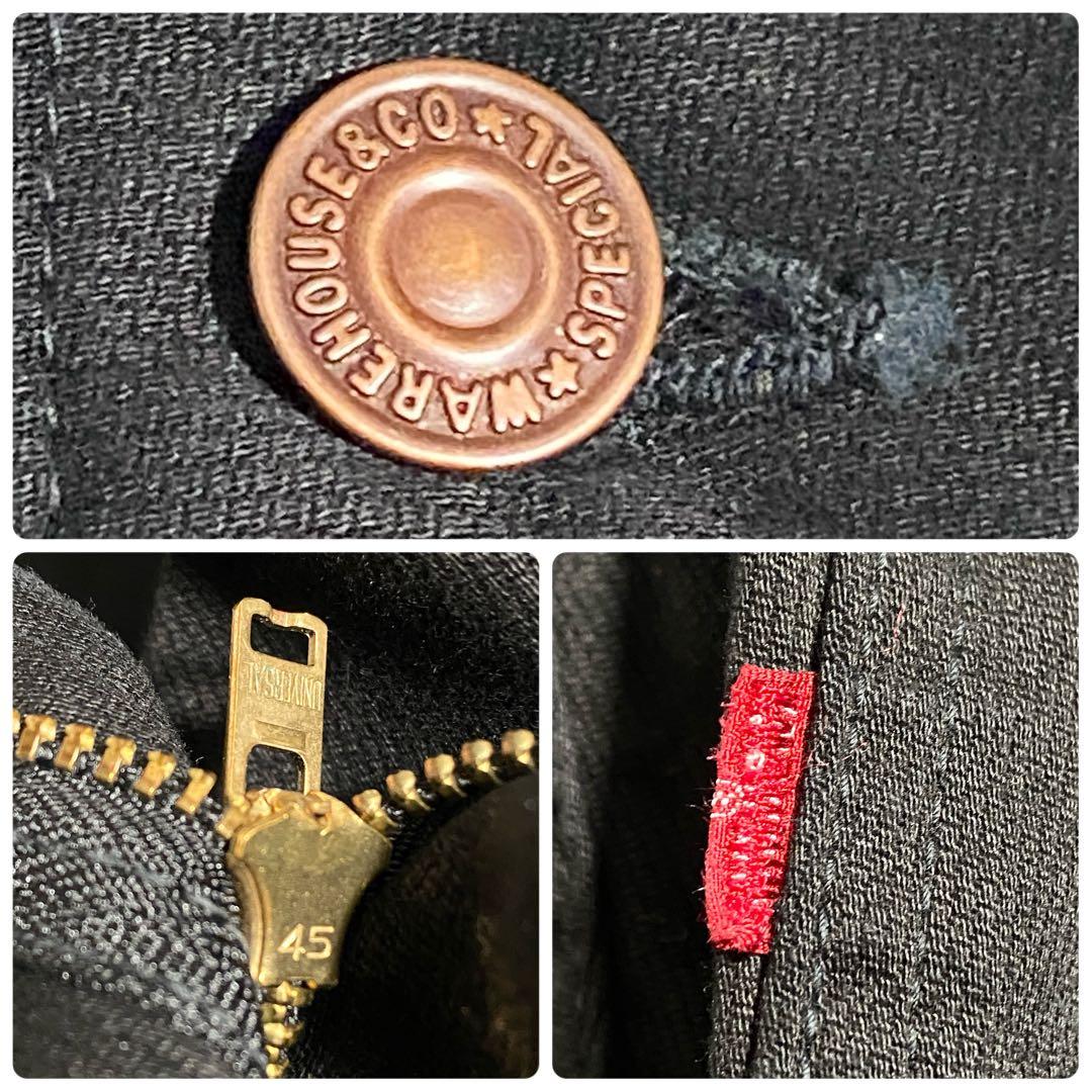 A18521 ウエアハウス 1096 ブラックピケパンツ W30