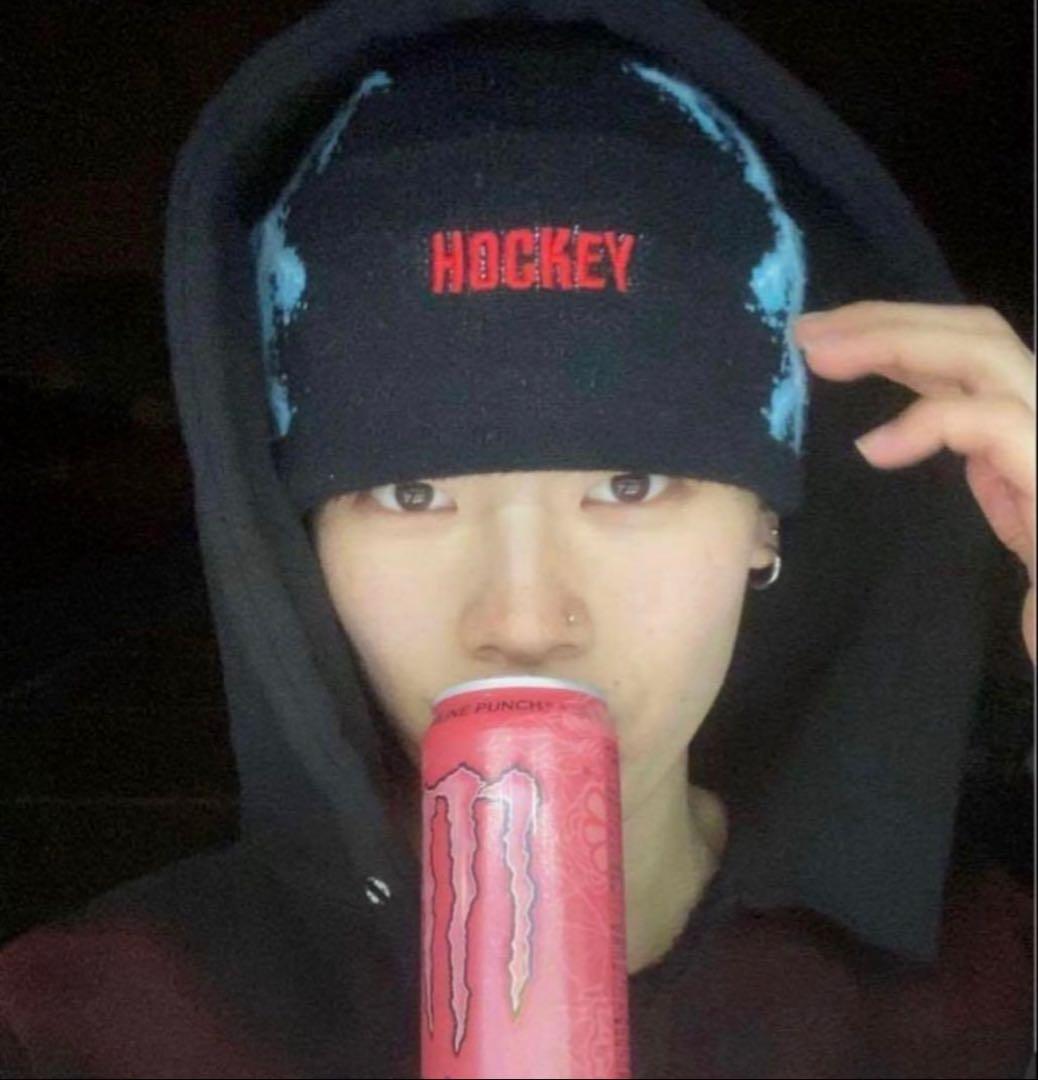 Hockey ニット帽 黒/青