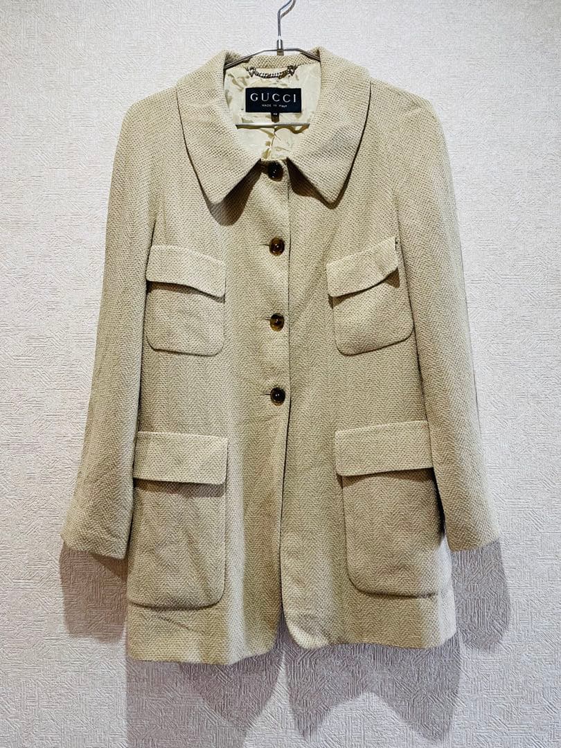old グッチ GUCCI ジャケット テーラード 40(L) ベージュ