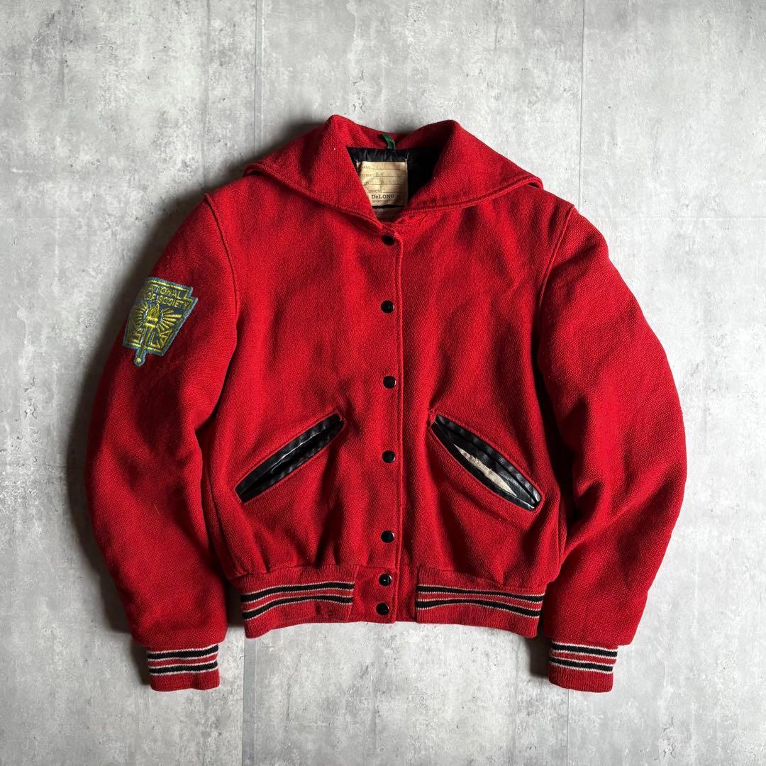 【70-80s vintage】スタジャン　セーラー　ブルゾン　短丈　古着