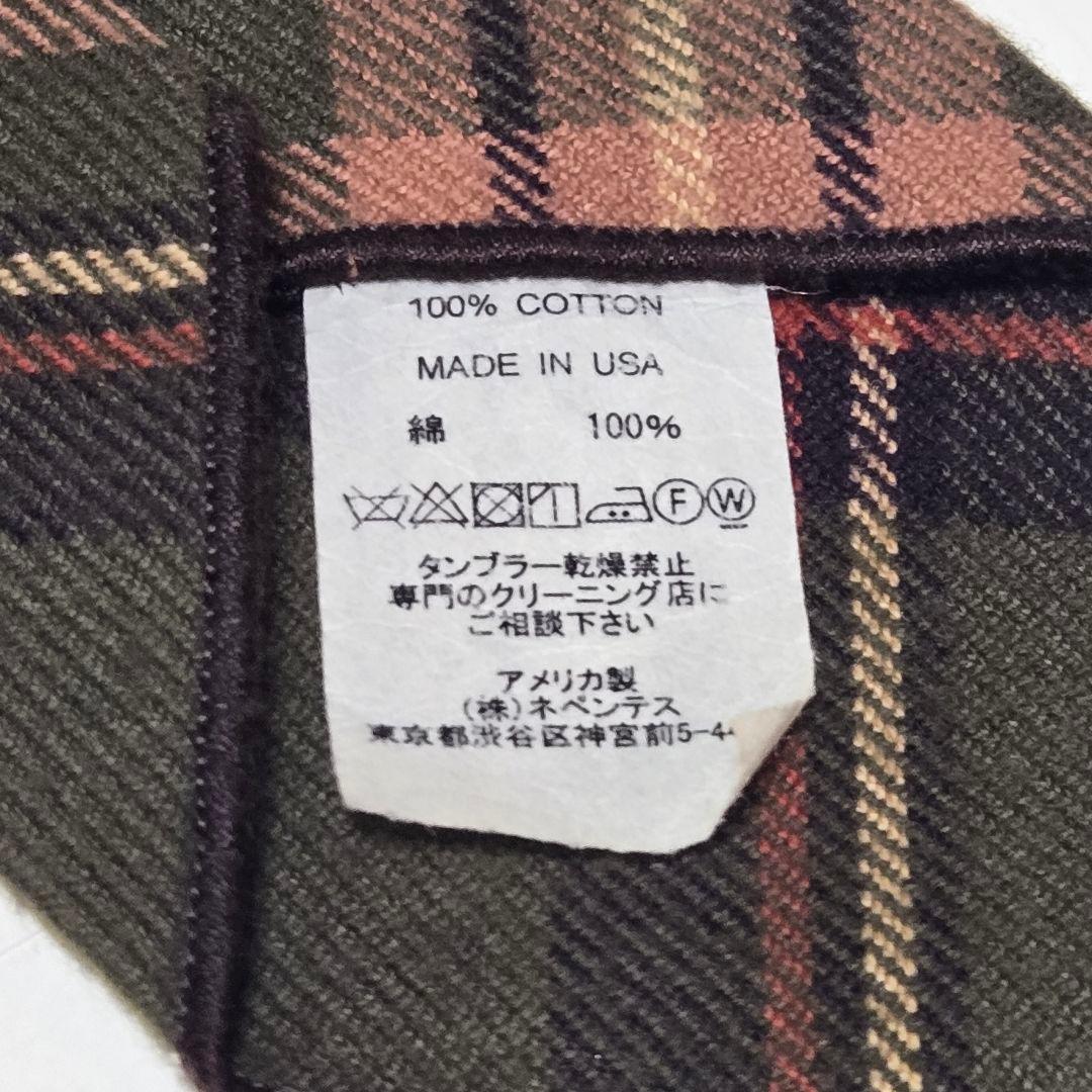 【USA製】エンジニアードガーメンツ オリーブ チェック ネクタイ★