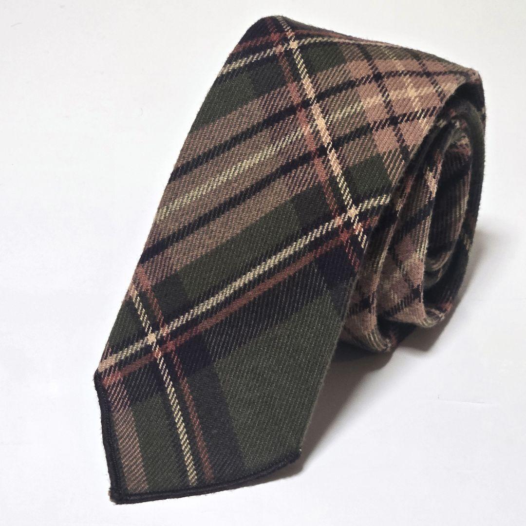 【USA製】エンジニアードガーメンツ オリーブ チェック ネクタイ★