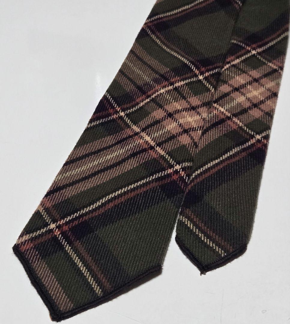 【USA製】エンジニアードガーメンツ オリーブ チェック ネクタイ★