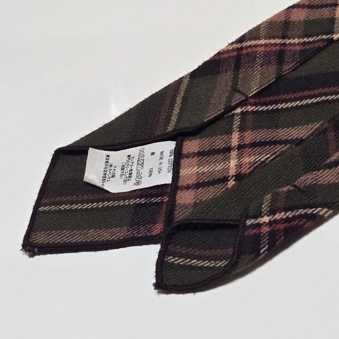 【USA製】エンジニアードガーメンツ オリーブ チェック ネクタイ★