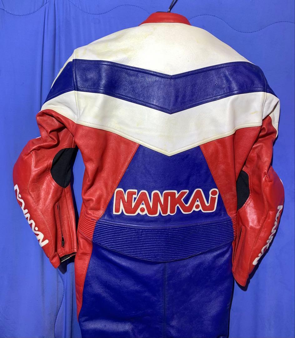 (プロフ必読） NANKAI レザーツナギ 青赤白　MFJ Lサイズ