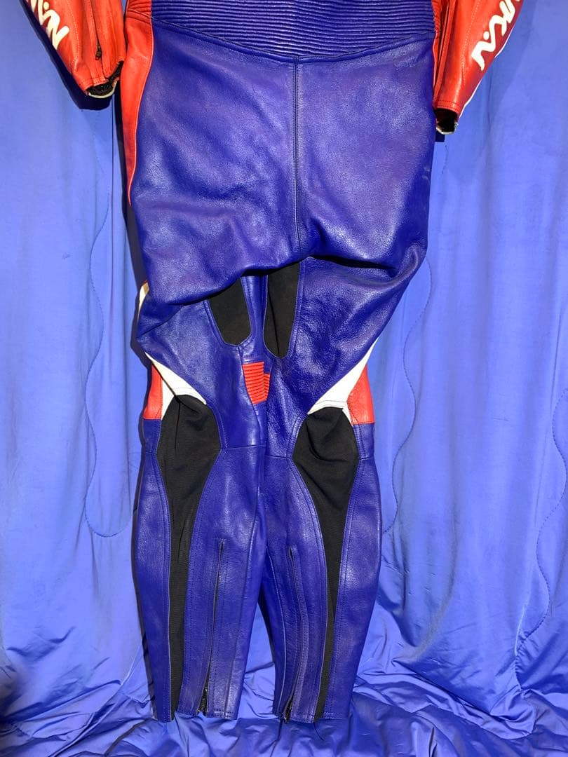 (プロフ必読） NANKAI レザーツナギ 青赤白　MFJ Lサイズ