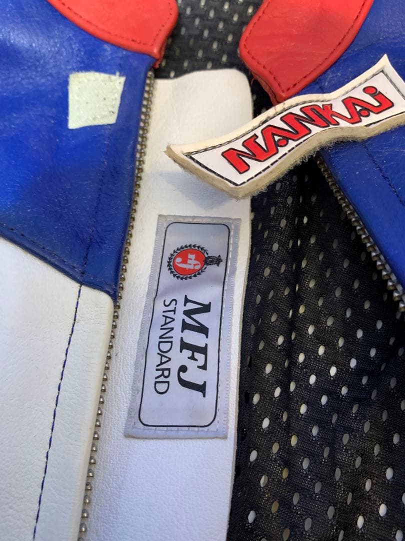 (プロフ必読） NANKAI レザーツナギ 青赤白　MFJ Lサイズ