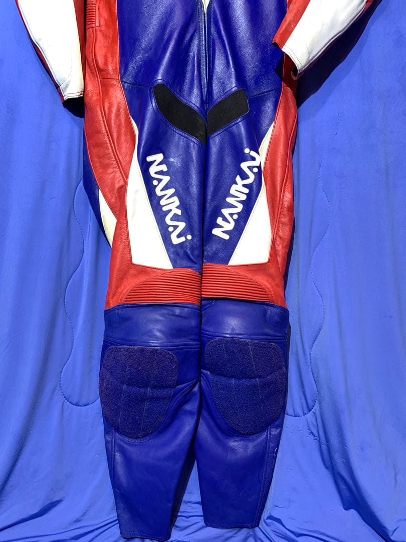 (プロフ必読） NANKAI レザーツナギ 青赤白　MFJ Lサイズ