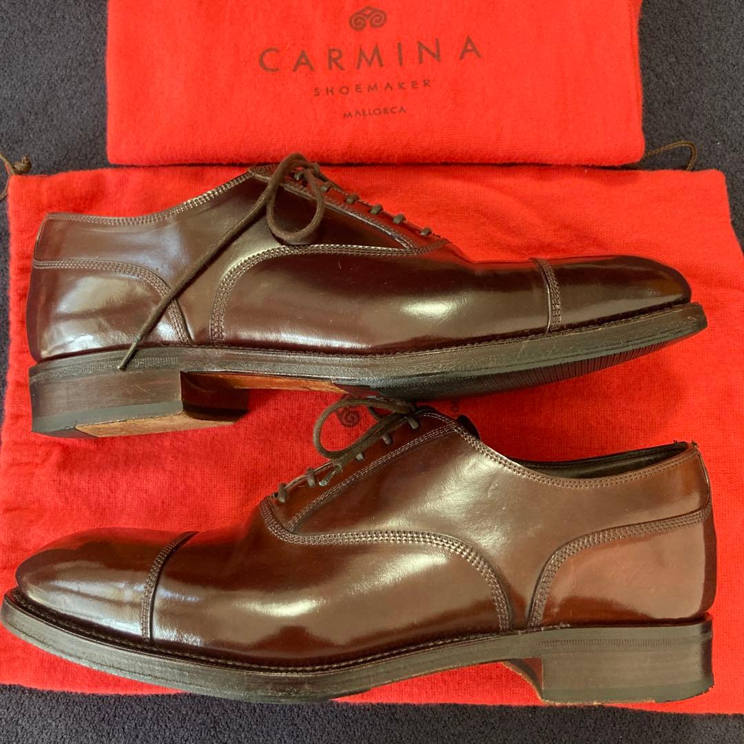 【えむと】カルミナCARMINAシェルコードバンストレートチップ7ボルドー
