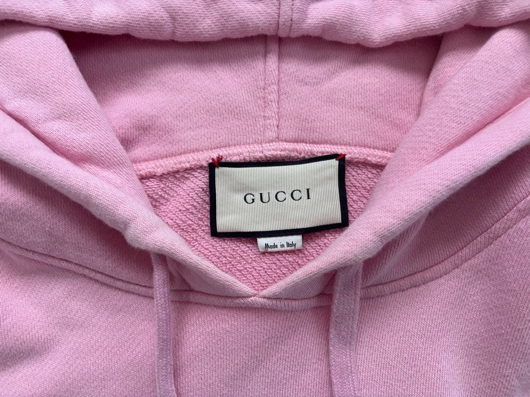 GUCCI ピンク フード付きパーカー S
