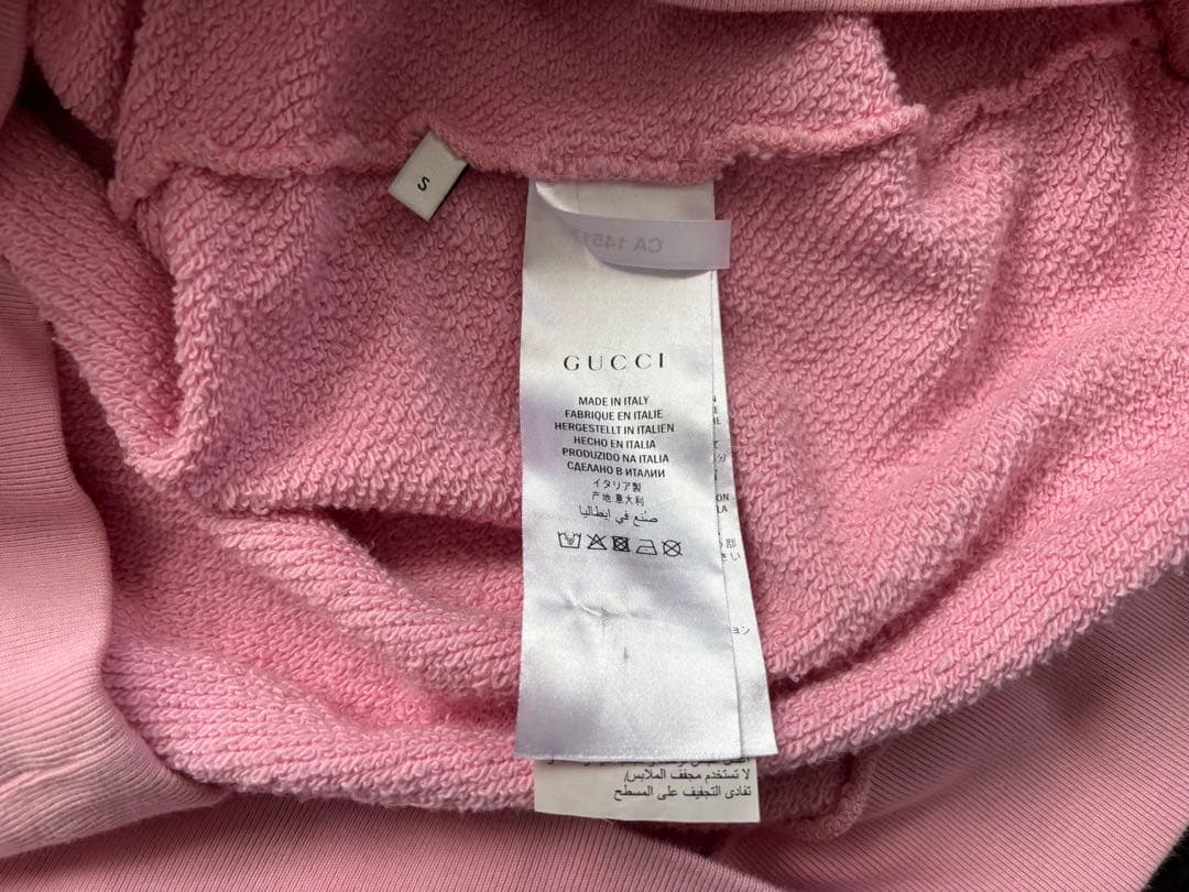 GUCCI ピンク フード付きパーカー S