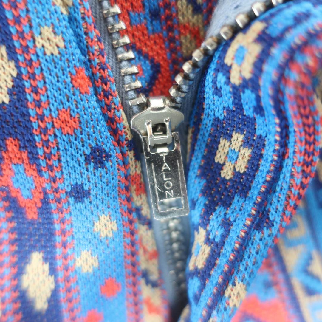 70s VINTAGE ネイティブ 総柄 ストライプ ブーツカットフレア パンツ