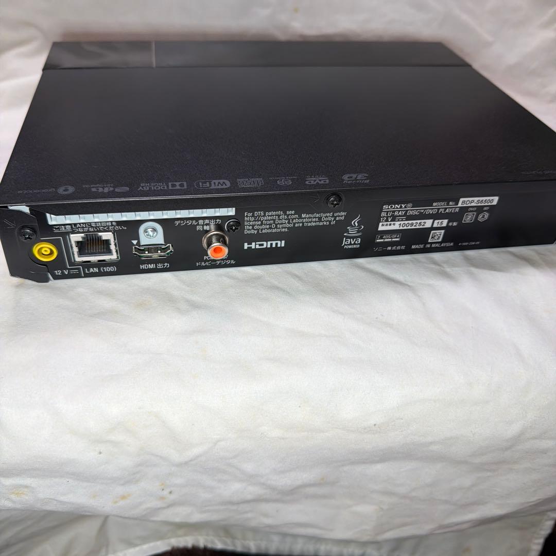 SONY 4K アップコンバート ブルーレイプレーヤー　BDP-S6500