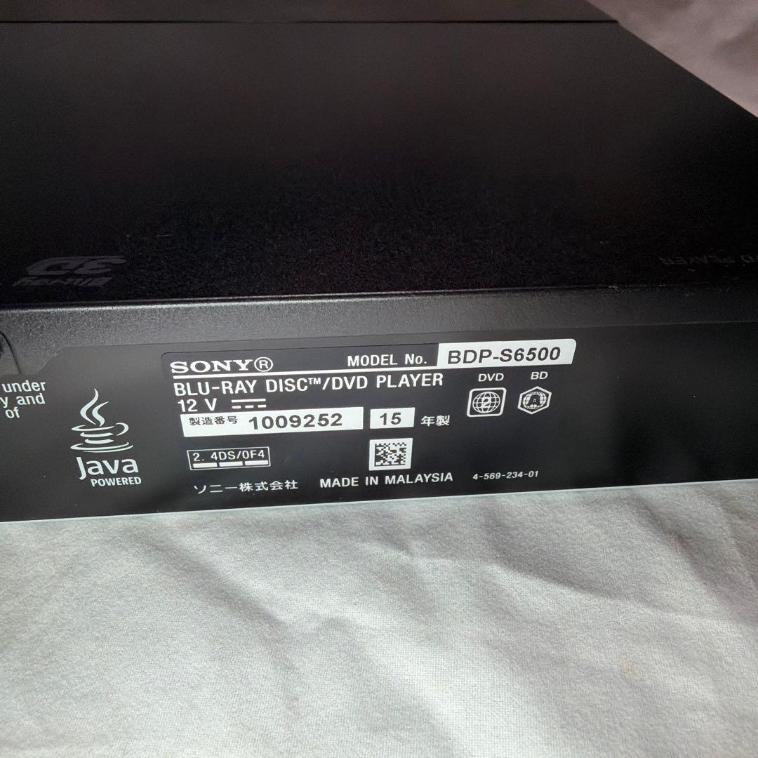 SONY 4K アップコンバート ブルーレイプレーヤー　BDP-S6500