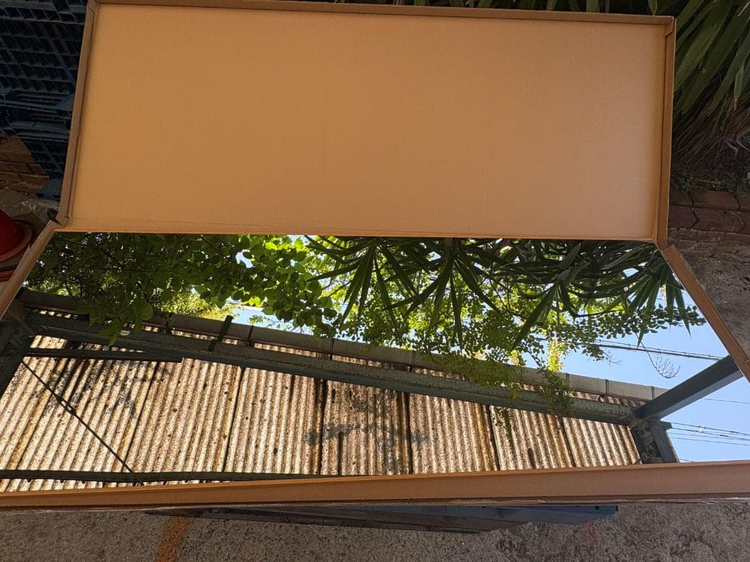 【美品】ダンスミラー 割れない鏡 幅60x160cm 姿見 木色 2番