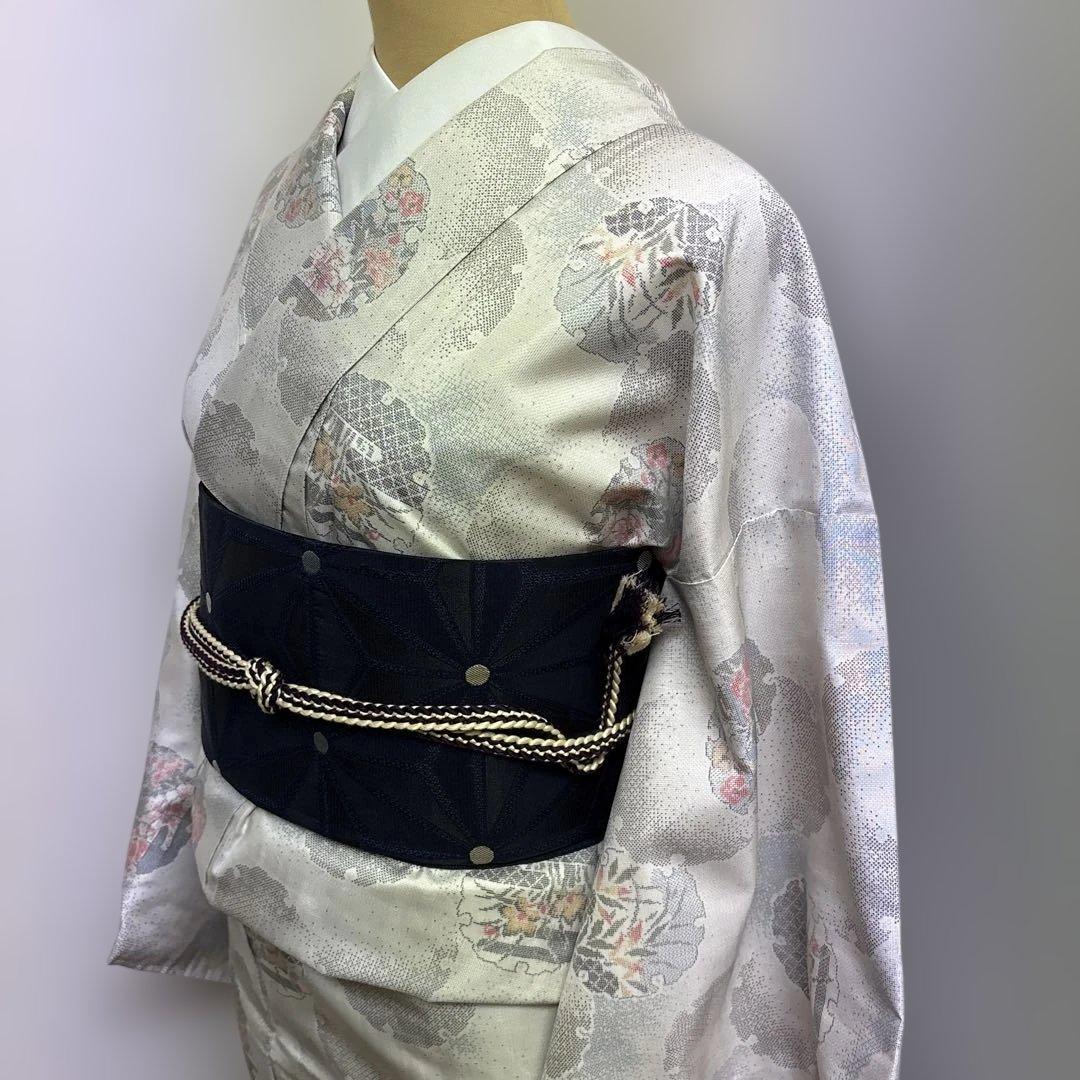 本場大島紬 白大島 雪輪 未使用