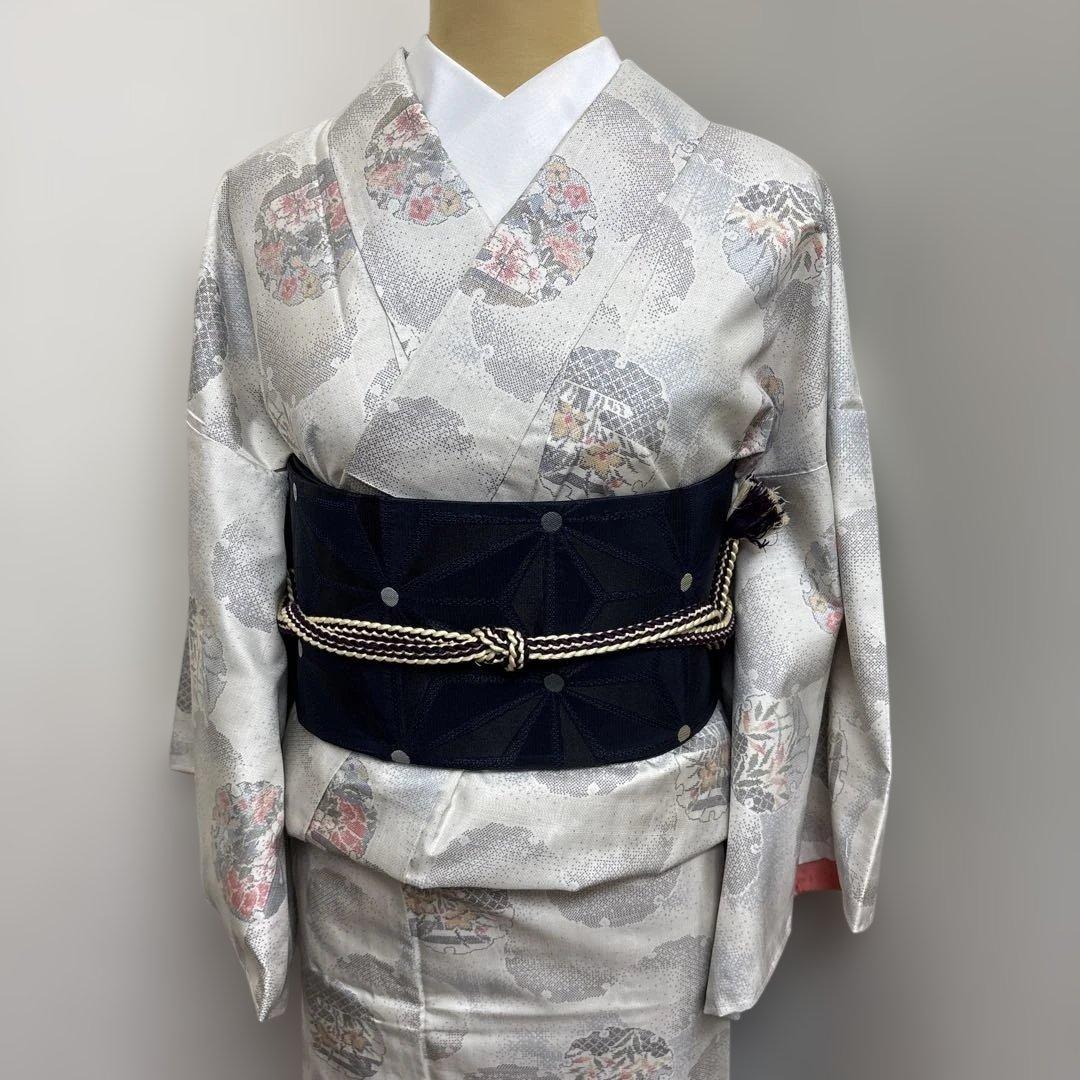 本場大島紬 白大島 雪輪 未使用