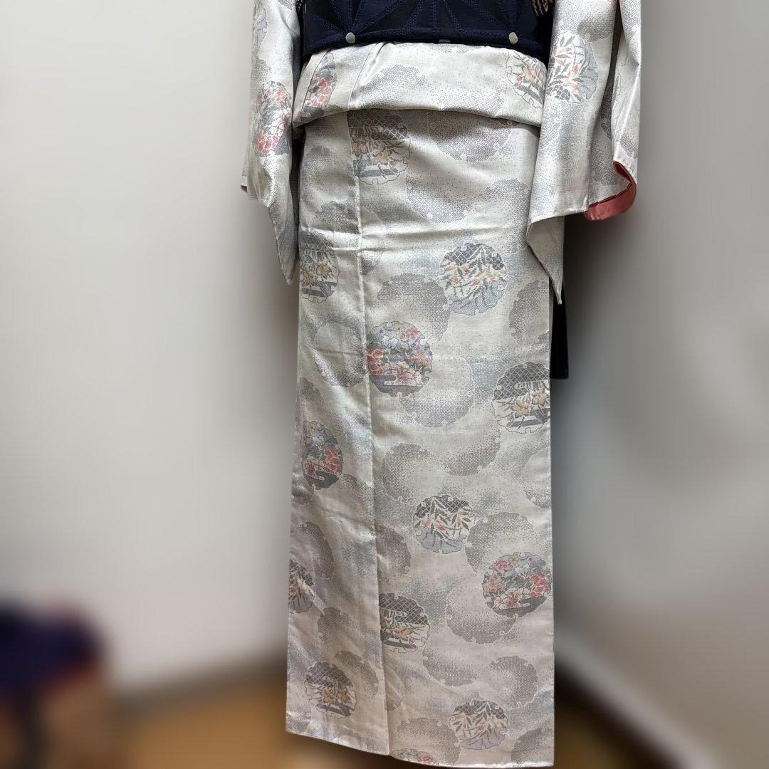 本場大島紬 白大島 雪輪 未使用