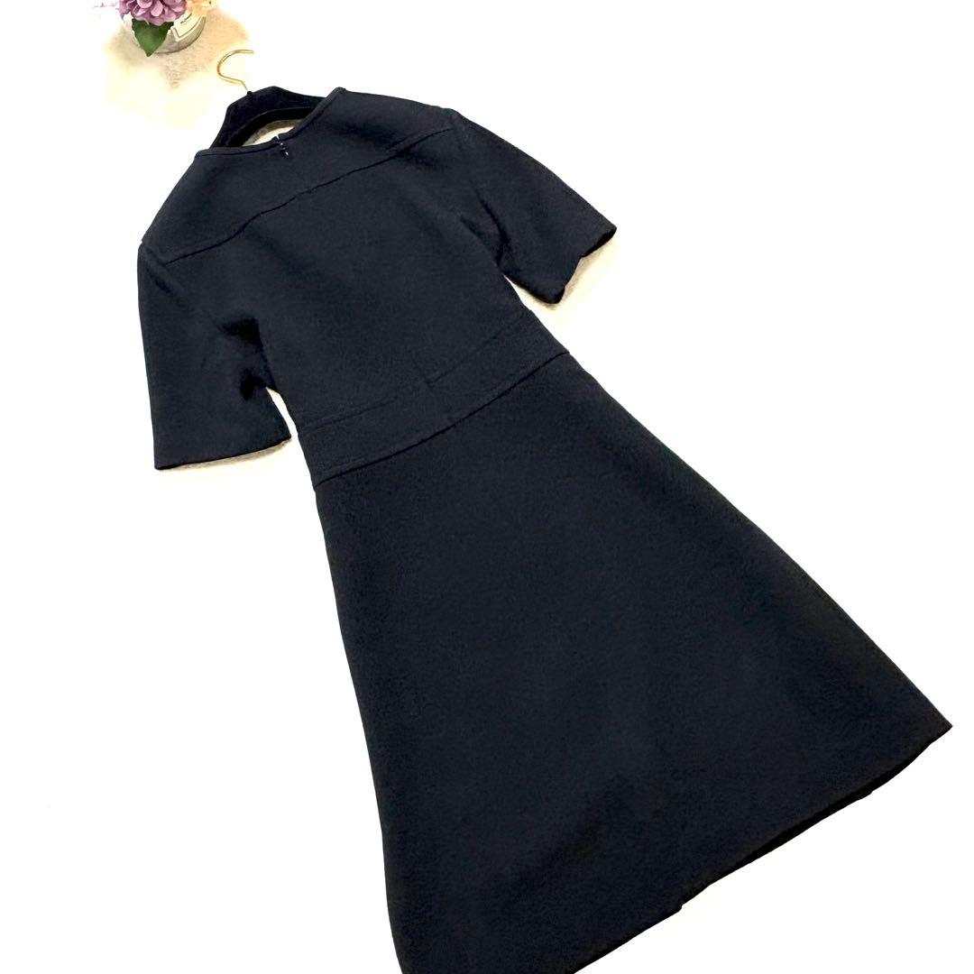 TORY BURCH トリーバーチ 2 フリル ワンピース 黒ゴールドボタン