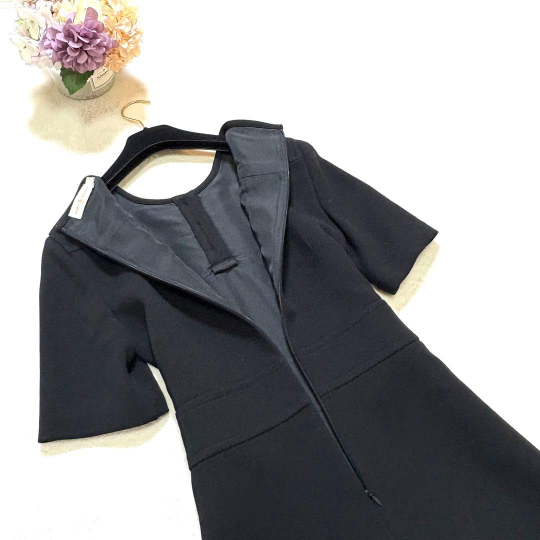 TORY BURCH トリーバーチ 2 フリル ワンピース 黒ゴールドボタン