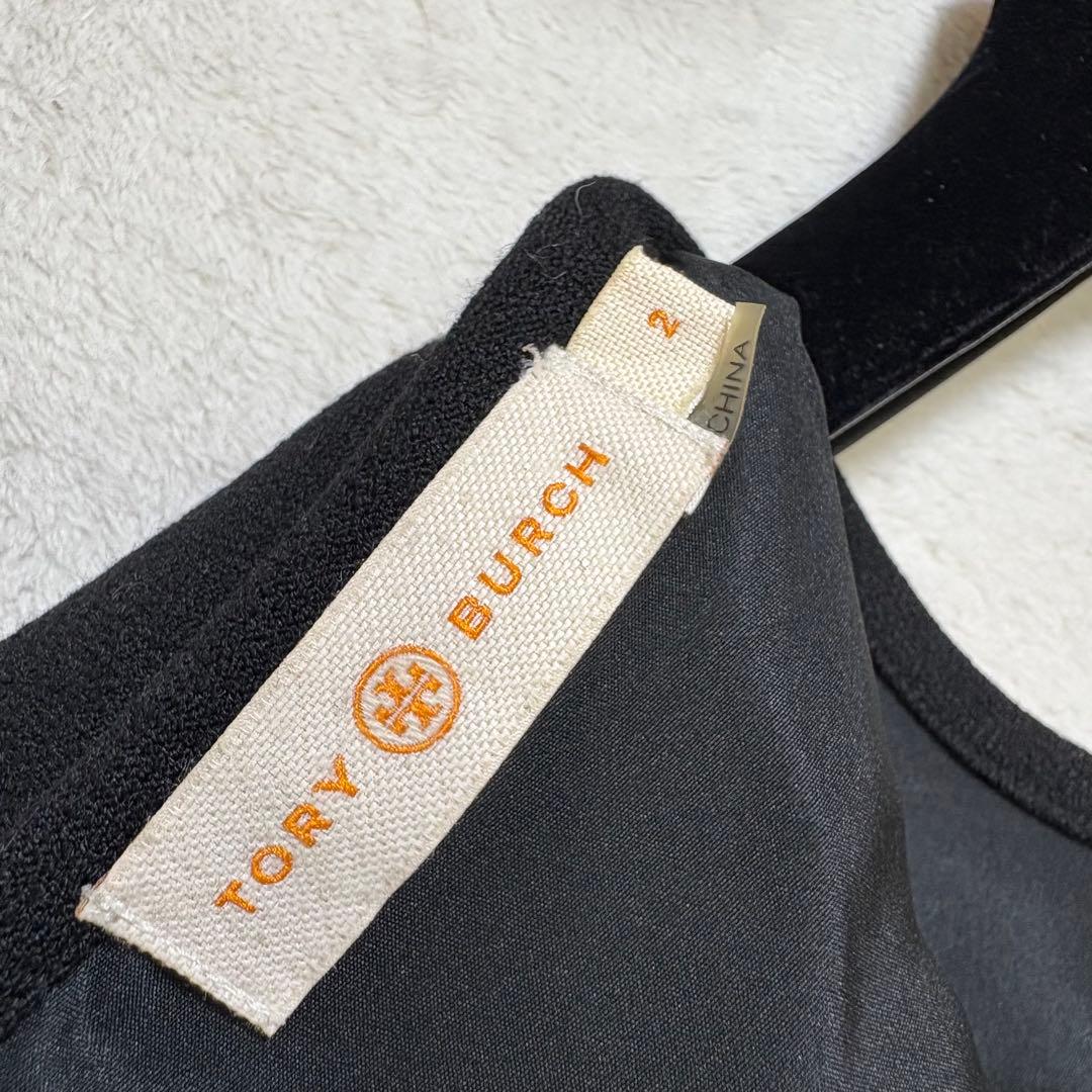 TORY BURCH トリーバーチ 2 フリル ワンピース 黒ゴールドボタン