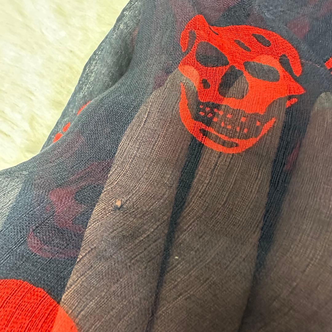 美品 ALEXANDER MCQUEEN スカル柄ストール