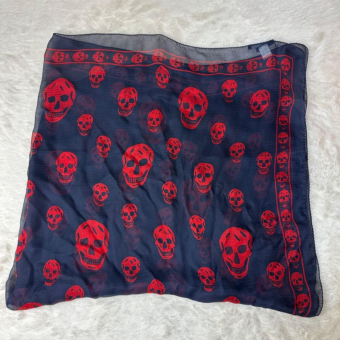 美品 ALEXANDER MCQUEEN スカル柄ストール